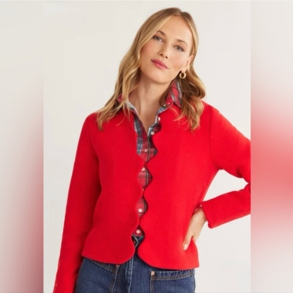 Dudley Stephens Jackets & Blazers - Dudley Stephens Coach House Scalloped Blazer Jacket Red Size Small